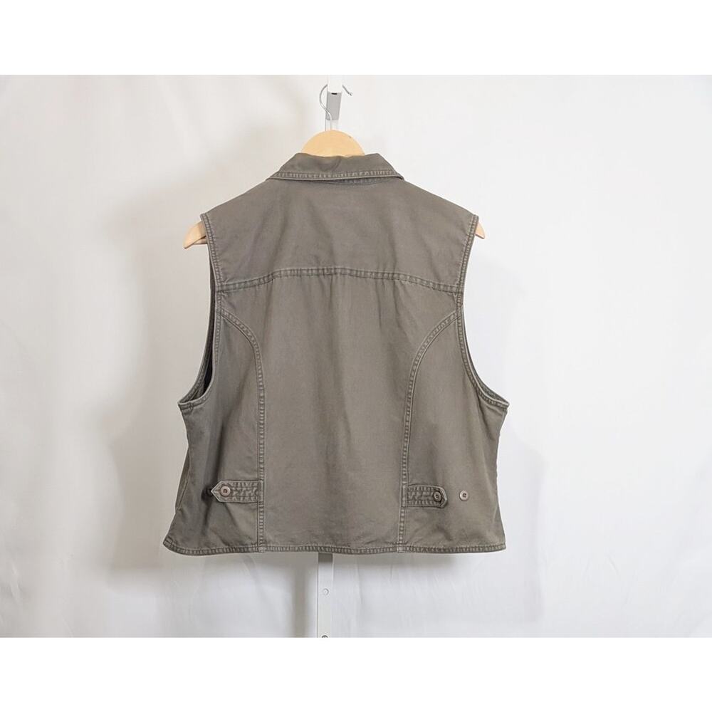 Vintage 90s Vest Surplus Green Button Front Misses Size XL - Picture 4 of 6